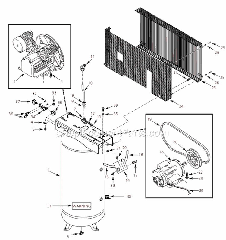 Page A Diagram and Parts List for HS781004 2006 Campbell Hausfeld Compressor